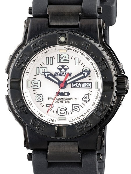 Reactor Trident 200 Meter Dive Watch with Never Dark Illumination, Black SS Case #59805