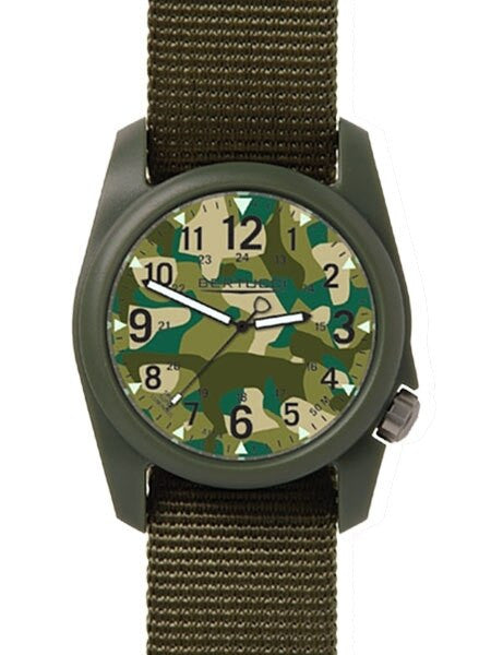 Bertucci DX3 Field Resin Watch, Olive Green Nylon Strap, Digicam Camouflage Dial - 11029