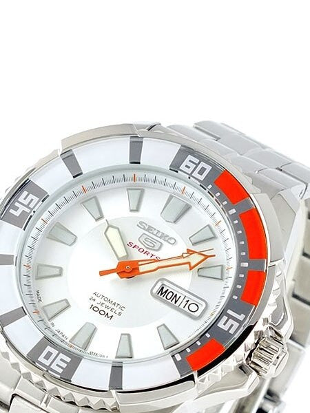 Seiko 44mm Sports 5, 24-Jewel Automatic Watch with Day and Date Window #SRP201