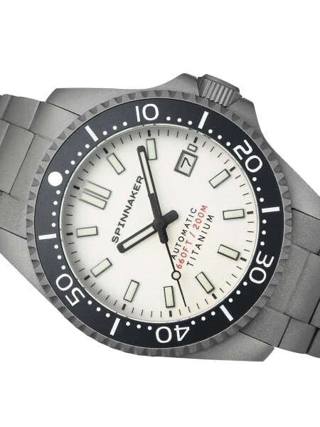 Spinnaker Tesei Titanium Automatic 200 Meter Dive Watch With White Dial SP-5084-22