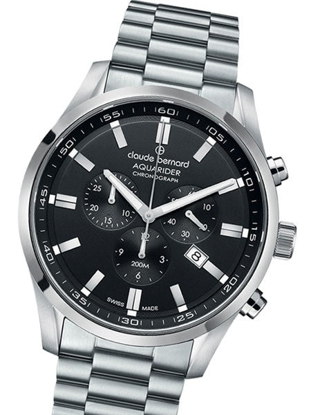 Claude Bernard Aquarider Black Dial Chronograph Dive Watch #10222-3M-NV