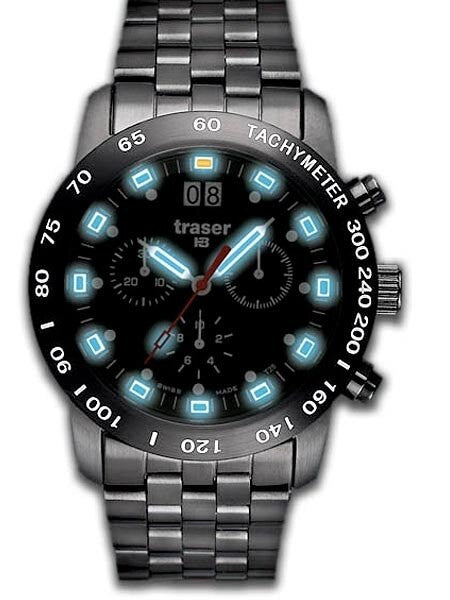 Traser Big Date, Chronograph Watch with Black PVD Case T4004.357.37.01
