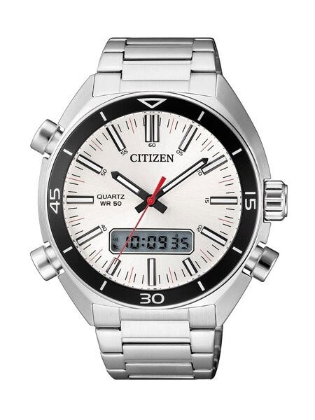 Citizen Quartz Chronograph Alarm Watch with Analog-Digital Display #JM5460-51A