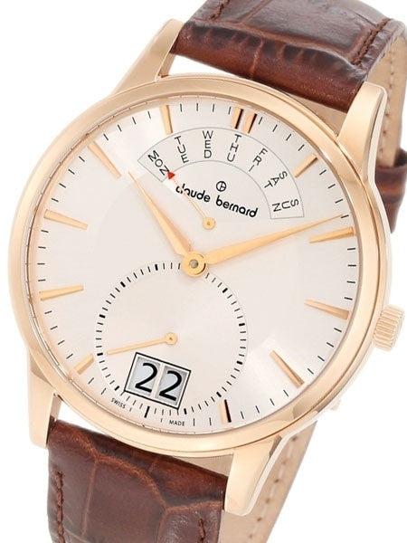 Claude Bernard Unique and Stylish Big Date and Pointer Day Watch #34004-37R-AIR