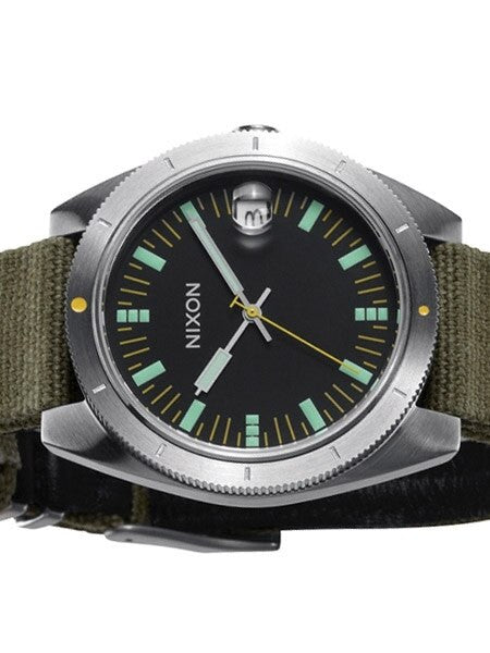 Nixon Rover Il Quartz Watch with Military Style Surplus Green Canvas Strap #A355-1089