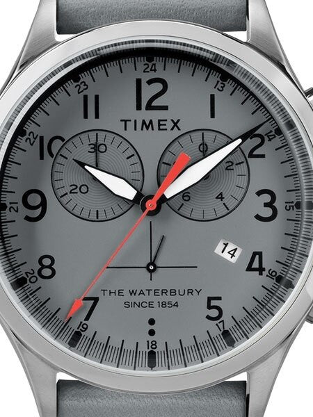 Timex 42mm Waterbury Quartz Chronograph with Grey Dial and INDIGLO Night-Light #TW2R70700VQ