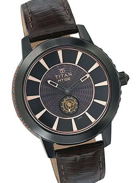 Titan HTSE Ladies Solar Powered Quartz Watch with Swarovski Crystals and Leather Strap #2523NL01
