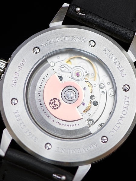 Melbourne Flinders Swiss Automatic Dress Watch with White Dial, Sapphire Crystal #FL.40.A.3HD.05
