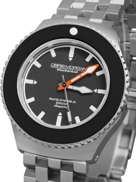 Obris Morgan Nevon Automatic Grey Dial Dive Watch with Robust Bracelet #NEVON-BTGO