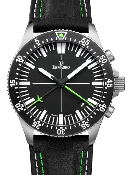 Damasko 42mm Chronograph, Green, with 60-Minute Stopwatch Function #DC82