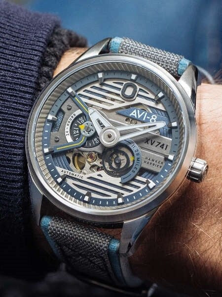 AVI-8 Admiral Blue Steel, 21-Jewel Automatic Pilot Watch, AR Sapphire Crystal #AV-4074-01