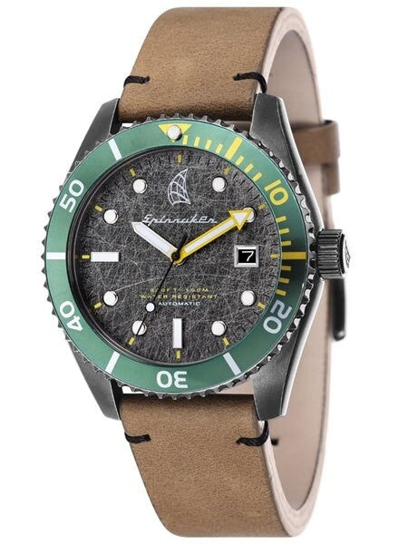 Spinnaker Wreck Automatic Vintage Style Sports Watch with Distressed IP Case #SP-5051-03