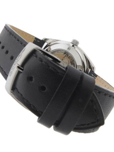 Seiko Recraft Series Automatic Watch with 43.5mm Case, Black Leather Strap #SNKN69