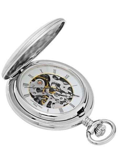 Charles-Hubert Mechanical Silver Tone Pocket Watch with 42mm Case #3594