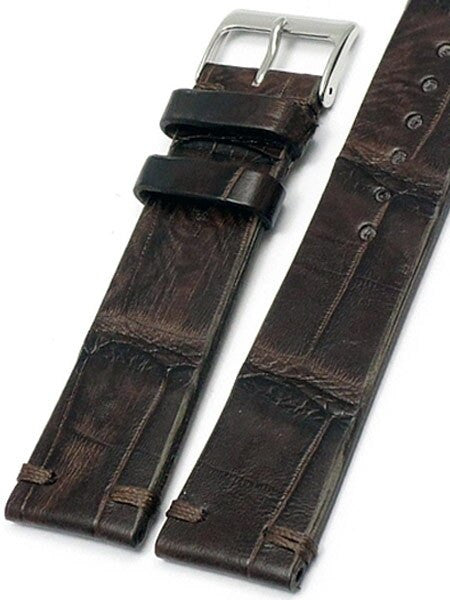 Handmade Italian Vintage Style Brown Crocodile with Hand-Stitching #ML-900-VIN02