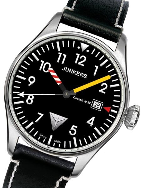 Junkers Cockpit JU52 Series Pilot Watch with Aviator Instrument Hands #6144-3