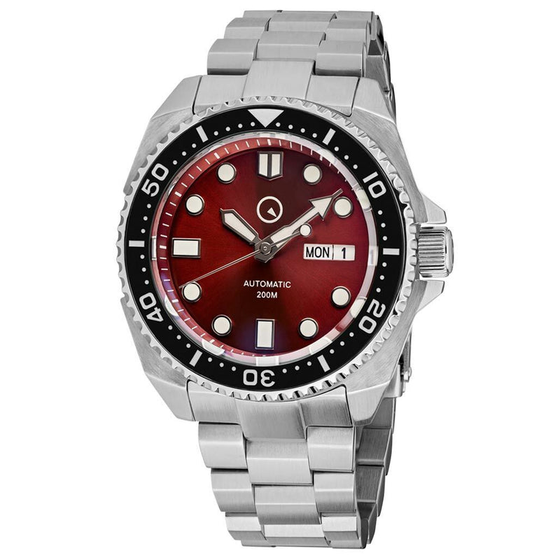 Islander Red Automatic Dive Watch with AR Double-Dome Sapphire Crystal, and Luminous Ceramic Bezel Insert #ISL-66