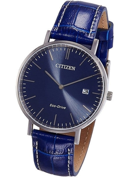 Citizen Eco-Drive Watch with Blue Leather Strap and 9-Month Power Reserve #AU1080-11L