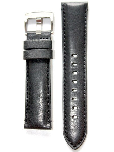 Horween Black Calfskin Leather with Stainless Steel Buckle #INS-HOR-ESX01
