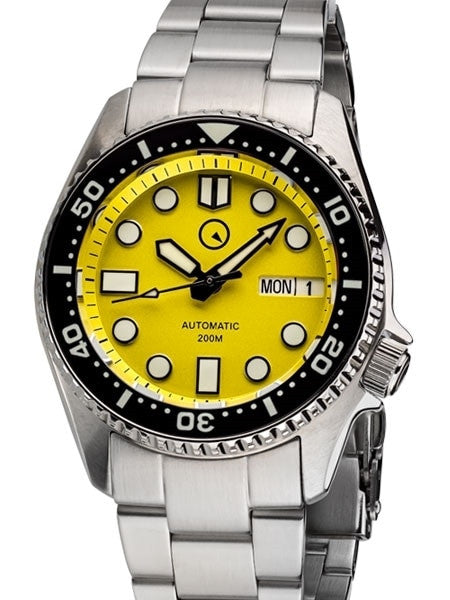Islander 38mm Automatic Dive Watch with Solid-Link Bracelet, AR Sapphire Crystal, and Luminous Ceramic Bezel Insert #ISL-23