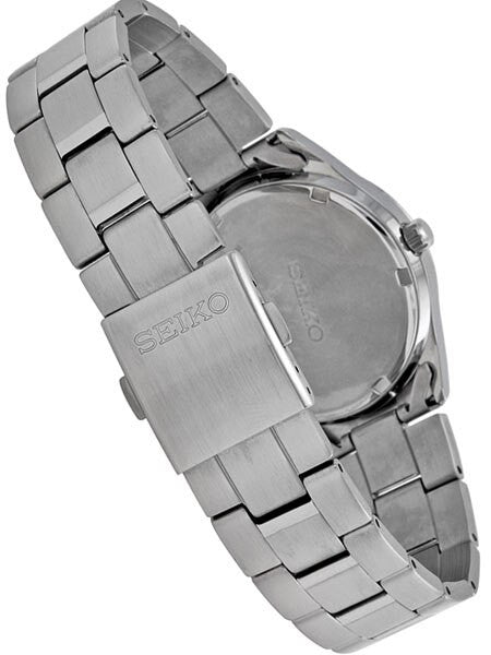 Seiko Black Dial, Solar Watch with 36mm Stainless Steel Case and Bracelet #SNE039