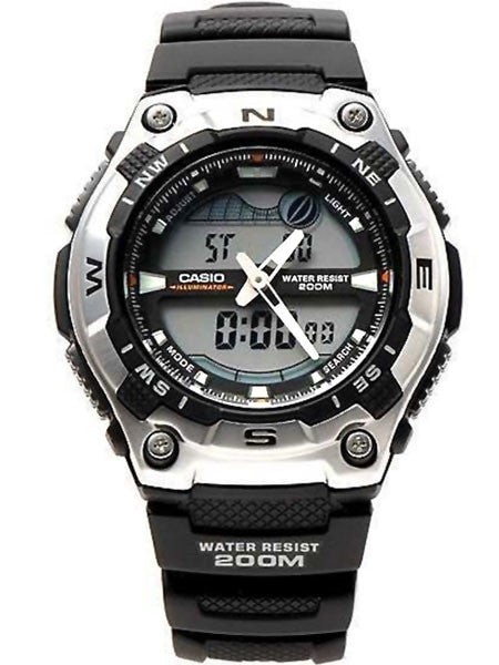 Casio Analog-Digital Sports Chrongraph Watch with Tide Graph, Moonphase #AQW100-1AV