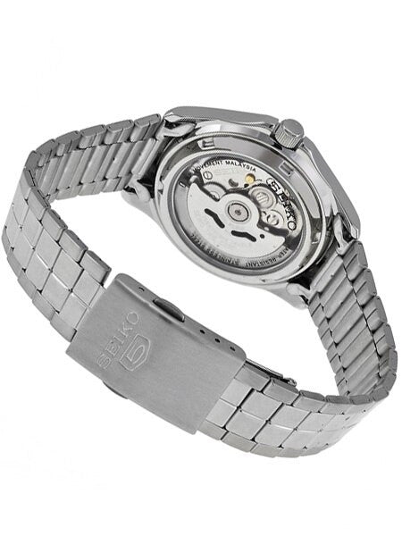 Seiko 5 Automatic Silver-White Dial Watch with Stainless Steel Bracelet #SNKK87