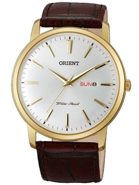 Orient Capital Quartz Goldtone Dress Watch with Day and Date #UG1R001W