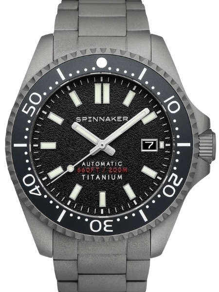 Spinnaker Tesei Titanium Automatic 200 Meter Dive Watch With Black Dial SP-5084-11