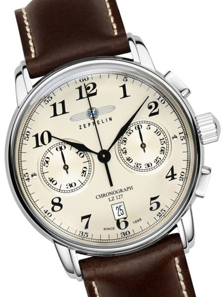 Graf Zeppelin LZ 127 Quartz Chronograph Watch with Creme Dial #7678-5