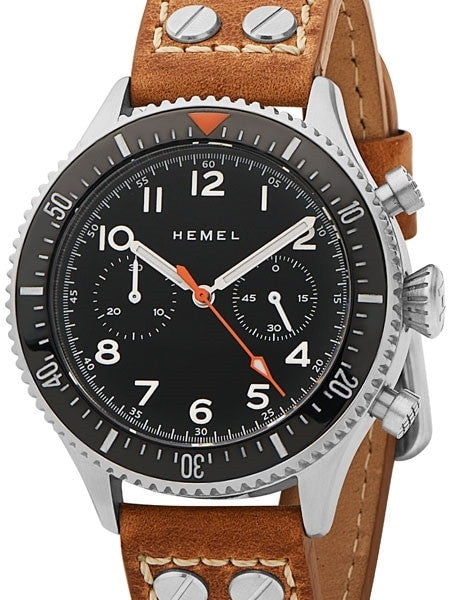 HEMEL 24 Automatic Chronograph Watch with 60-Minute Ceramic Bezel and Sapphire Crystal #HFT20-NE1