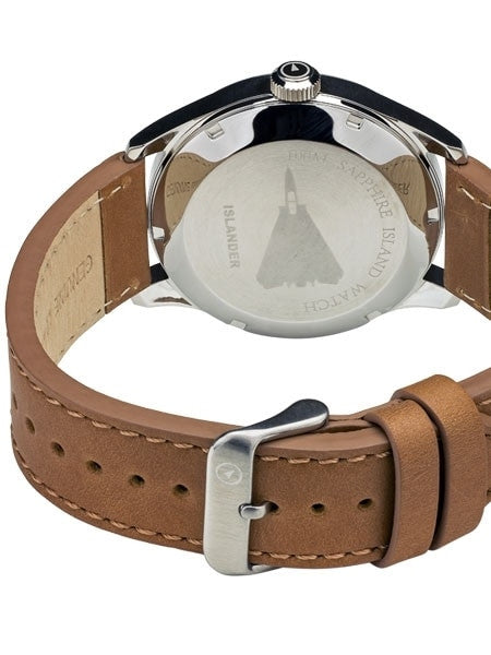 Islander Aviator Automatic Watch with Leather Strap and an Anti-Reflective Sapphire Crystal #ISL-17
