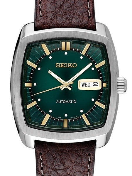 Seiko Recraft Series Automatic Watch with Stainless Steel Case, and Leather Strap #SNKP27