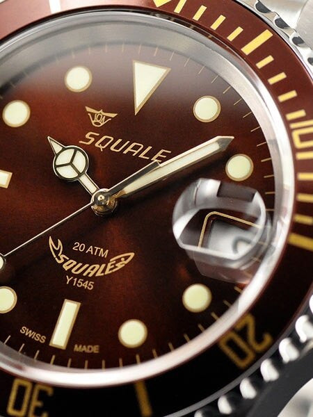 Squale 200 meter Root Beer Swiss Automatic Dive watch with Sapphire Crystal #1545-RB
