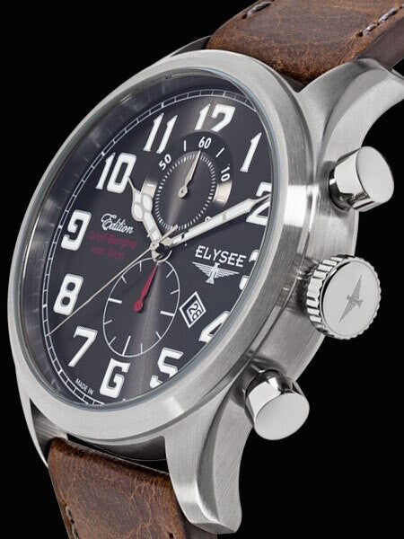 Elysee 46mm Kerpen Quartz Chronograph Watch with 60-minute Stopwatch and Sapphire Crystal #38008