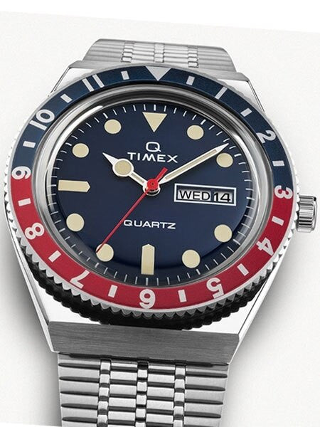 Q Timex Reissue of 1970's 38mm Stainless Steel Bracelet Watch #TW2T80700ZV