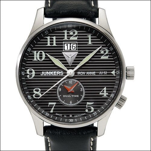 Junkers Iron Annie Big Date, Dual Time Watch with Corrugated Dial