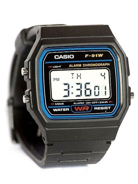 Casio Men's Classic Black Digital Resin Strap Watch #F-91W-1