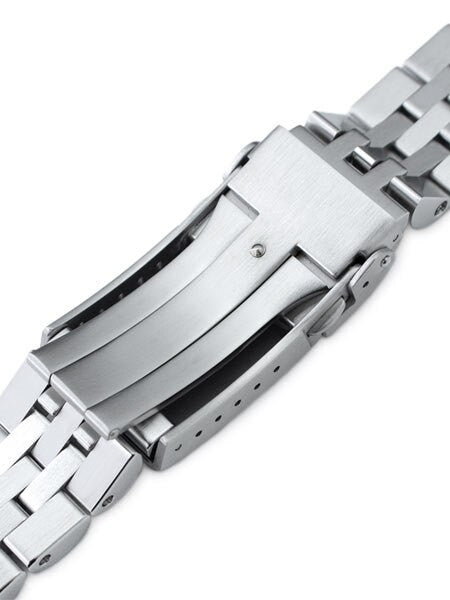 Strapcode 20mm ANGUS-J "Louis" 316L Stainless Steel Watch Bracelet for for Seiko Baby Turtle Models, V-Clasp #SS201820B074