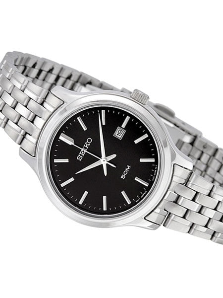 Seiko Women's Quartz Dress Watch with Bracelet and Black Dial #SUR795