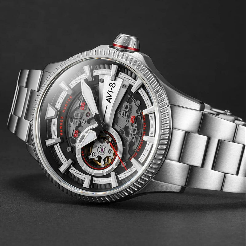 AVI-8 Hawkeye Hunter Diables Rouges, Automatic Pilot Watch, AR Sapphire Crystal #AV-4078-22