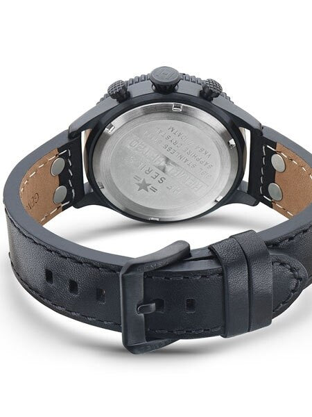 HEMEL Night Ops Quartz Chronograph Watch with GMT Bezel and Sapphire Crystal #HFNO4