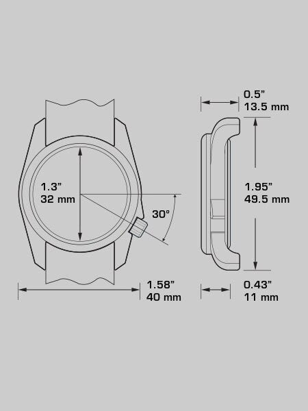 Bertucci A-2S Black Dial, 40mm Stainless Steel Watch with Defender Drab Nylon Strap #11051