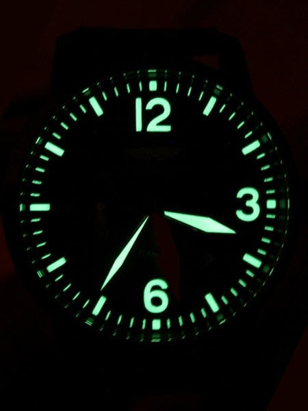 Aviator 45mm Mechanical, Hand Wind Watch with Easy to Read Black Dial