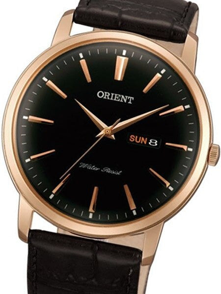 Orient Capital Quartz Rose Goldtone Dress Watch with Day and Date #UG1R004B
