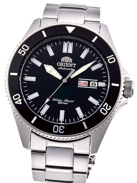 Orient Kanno Black Dial Automatic Dive Watch with Stainless Steel Bracelet #RA-AA0008B19A