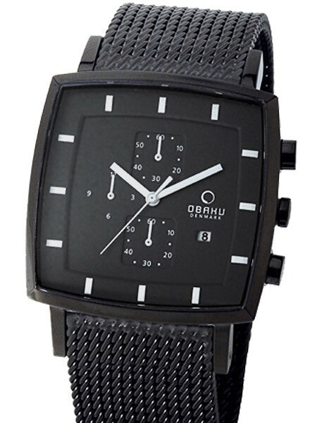 Obaku Harmony Charcoal Dial, Black Case, Quartz Chronograph Watch #V134GBBMB2