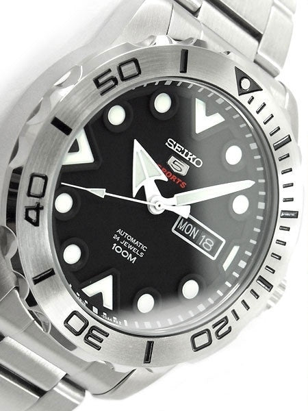 Seiko 5 Sports Black Dial Diver with new 24-Jewel Automatic Movement #SRPA03