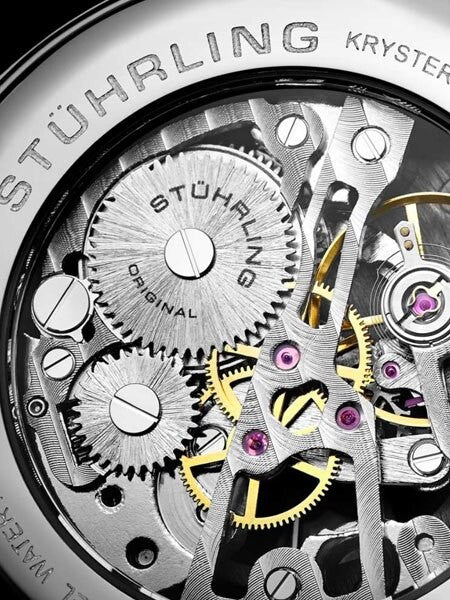 Stuhrling 17-Jewel Mechanical, hand winding watch with 40mm case, Mesh Bracelet #977M.01