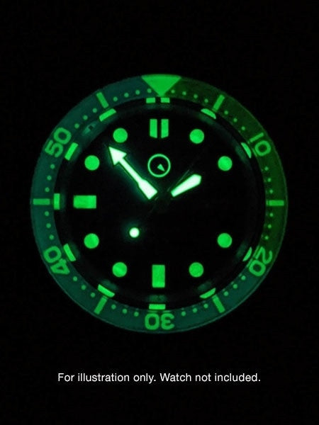Black-Red Luminous Sapphire Bezel Insert for Seiko SKX007, SKX009, SKX011 #C22